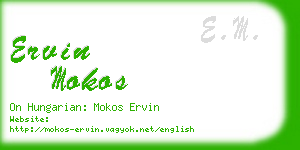 ervin mokos business card